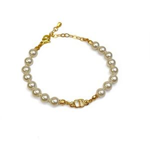 Authentic Dior Repurposed CD Pearl Bracelet
